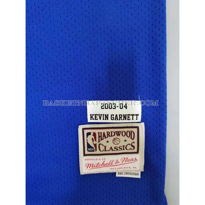 Maillot Minnesota Timberwolves Kevin Garnett NO 21 Hardwood Classics Throwback 2003-04 Bleu